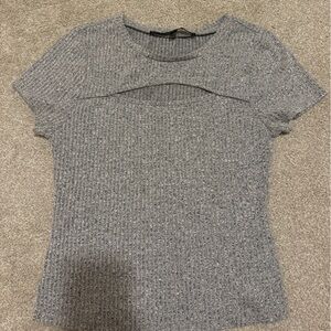 Grey short sleeve spandex tee